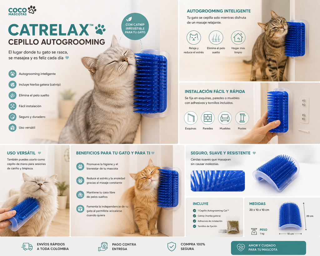 🐱 CatRelax™ Cepillo Autogrooming
