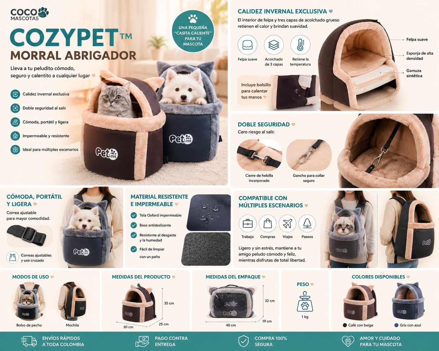 ❄️ Morral Abrigador Pet™ 10L