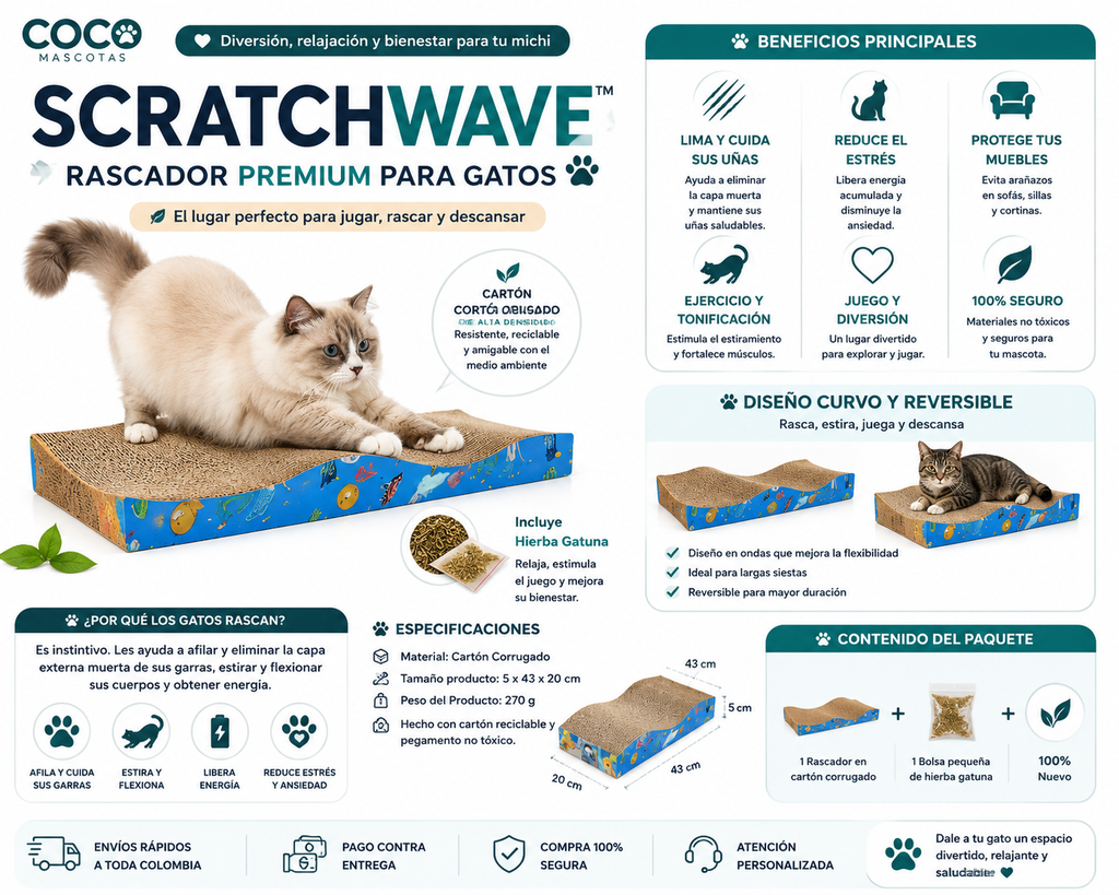 🐱 ScratchWave™ Rascador Premium
